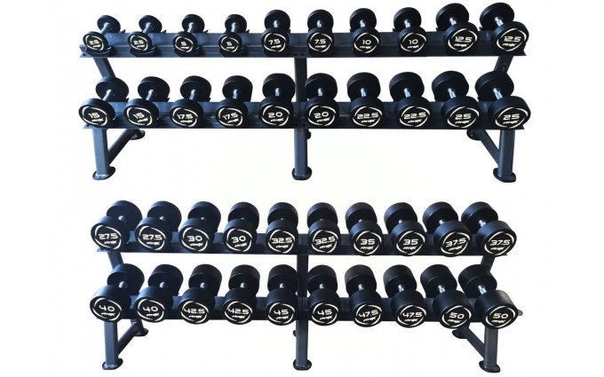 Комплект PVC+CPU гантелей 2,5-50кг (20пар) со стойками FTX-311.1 Комплект PVC+CPU гантелей 2,5-50кг (20пар) со стойками FTX-311.1